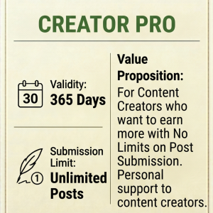 Creator Pro Unlimited Posts Subscription (Full Refund Policy)
