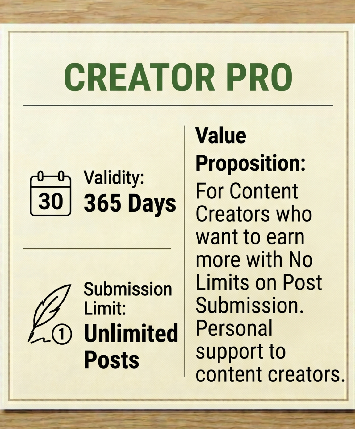 Creator Pro Unlimited Posts Subscription (Full Refund Policy)